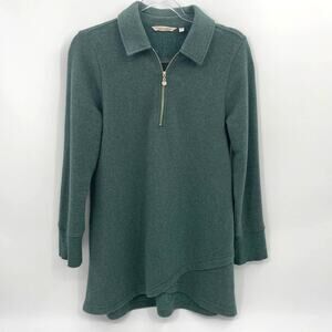 SOFT SURROUNDINGS Calla Sweatshirt Womens Size S Fleece Asymmetrical 1/4 Zip